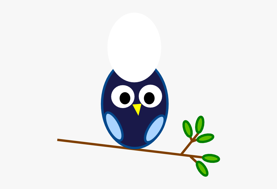 Blue Owl Branch Clip Art At Clker - Owls On A Branch Cartoon, Transparent Clipart