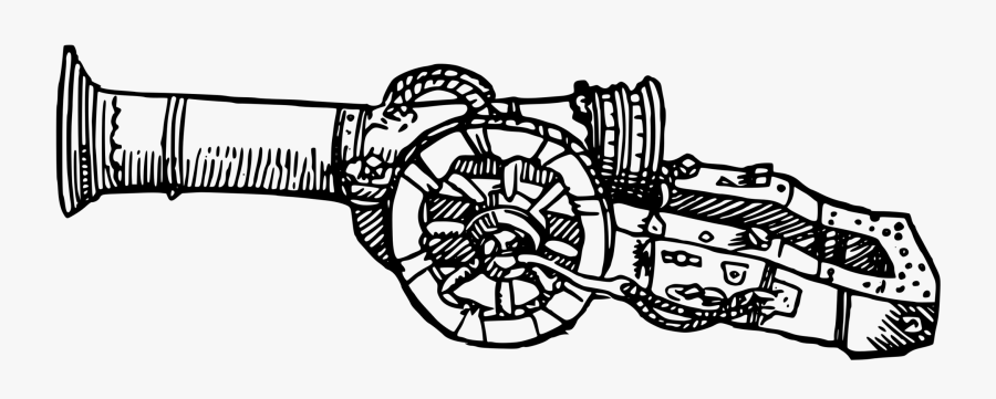 Line Art,art,angle - Artillery Black And White, Transparent Clipart