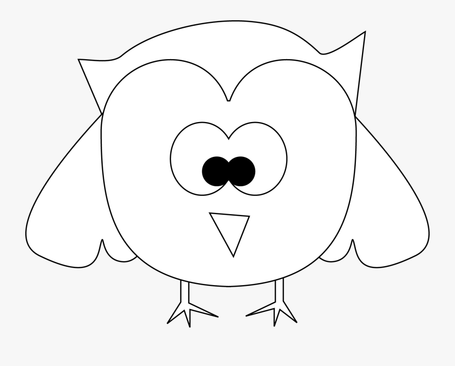 Transparent Owl Clip Art Black And White - Cartoon, Transparent Clipart