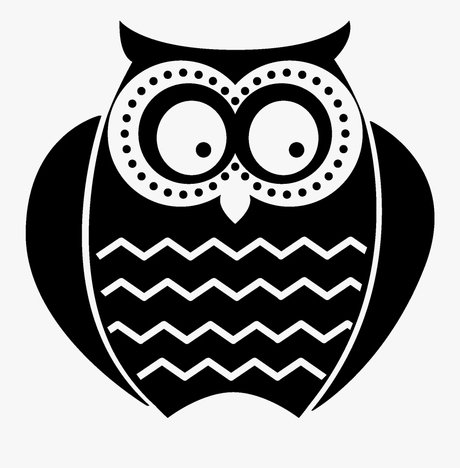 Funky Owl With Chevron Stomach - Made In The Uk Vector, Transparent Clipart