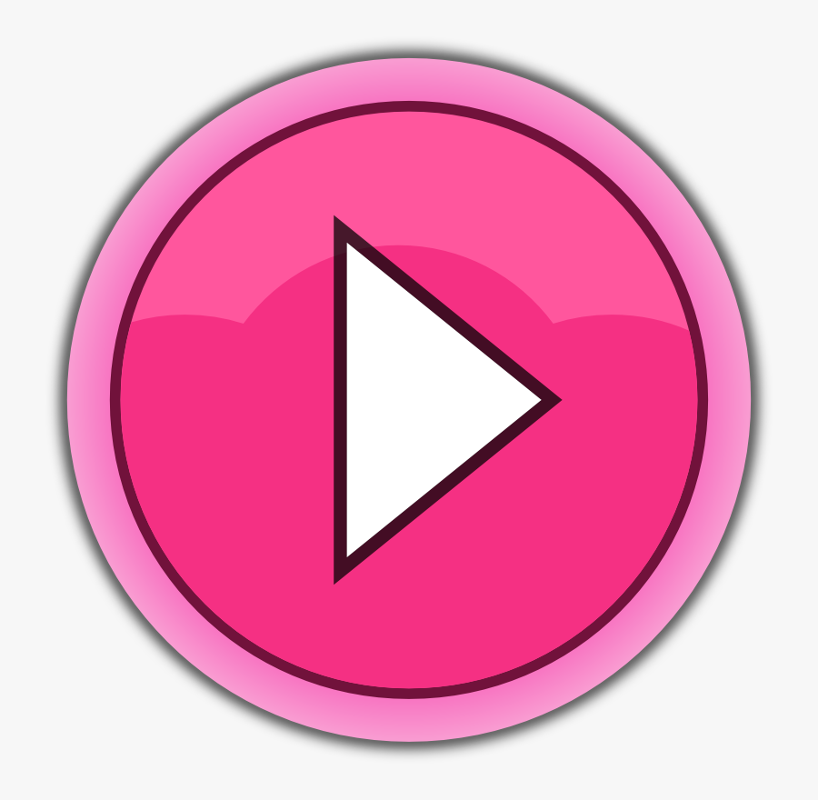 Button - Clipart - Play Button Png Pink, Transparent Clipart