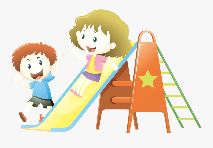 Child Playground Slide Illustration - Gif Toboggan, Transparent Clipart