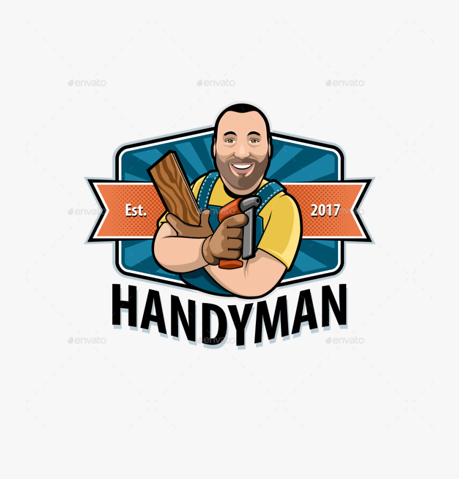 Clip Art Handyman Fun Mascot Logo - Handy Man Mascot Logo, Transparent Clipart