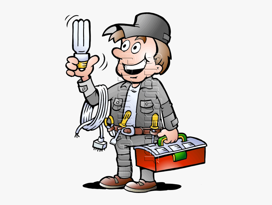 Electrician Handyman With Electrical Tools - Clipart Of Electrician, Transparent Clipart