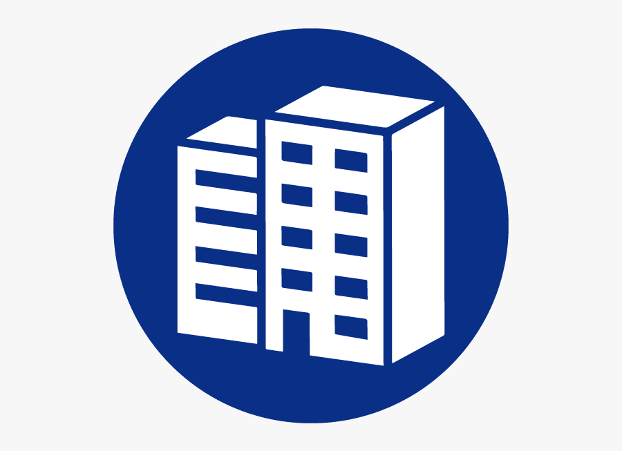 Blue Building Icon Png, Transparent Clipart