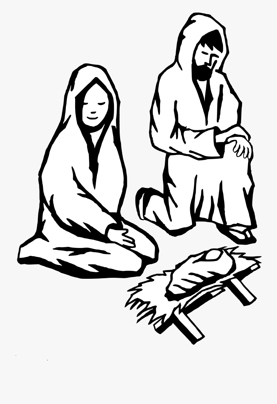 Christmas Manger Clipart Black And White - Stille Nacht Lied Text, Transparent Clipart