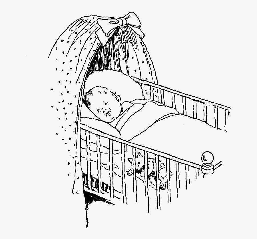 Baby Crib Drawing - Baby In A Crib Drawing, Transparent Clipart
