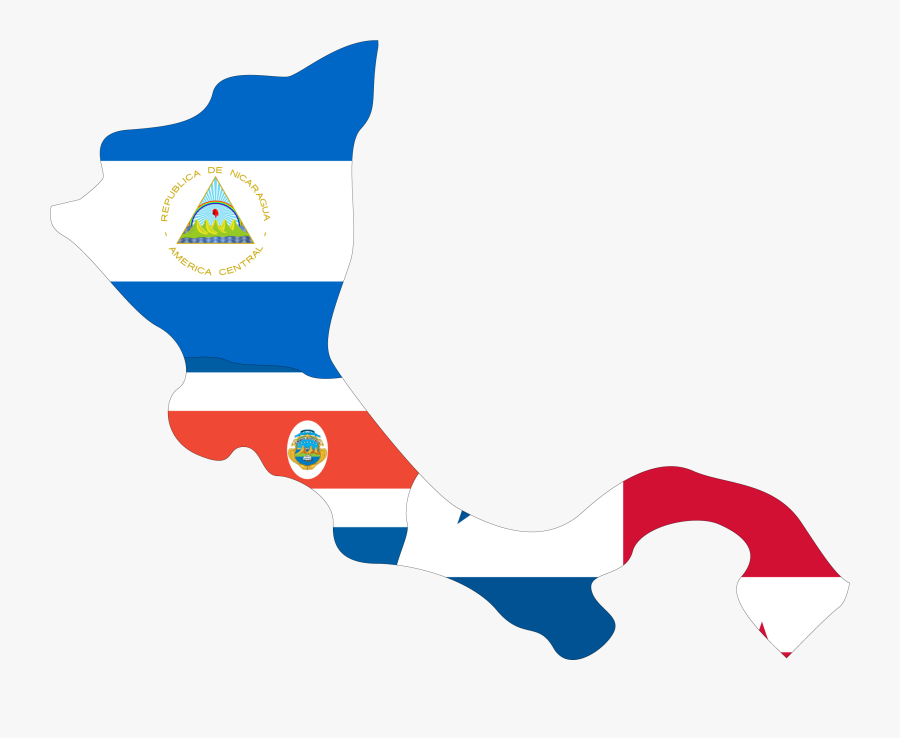 Map Of Nicaragua, Costa Rica, And Panama - Costa Rica Flag, Transparent Clipart