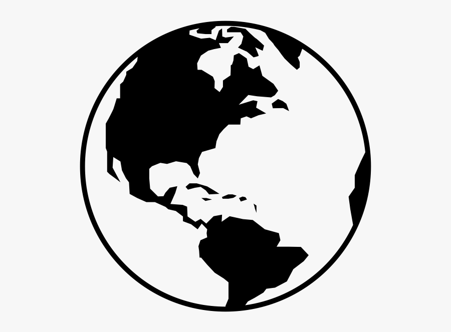 Globe Rubber Stamp - World Image Black And White, Transparent Clipart