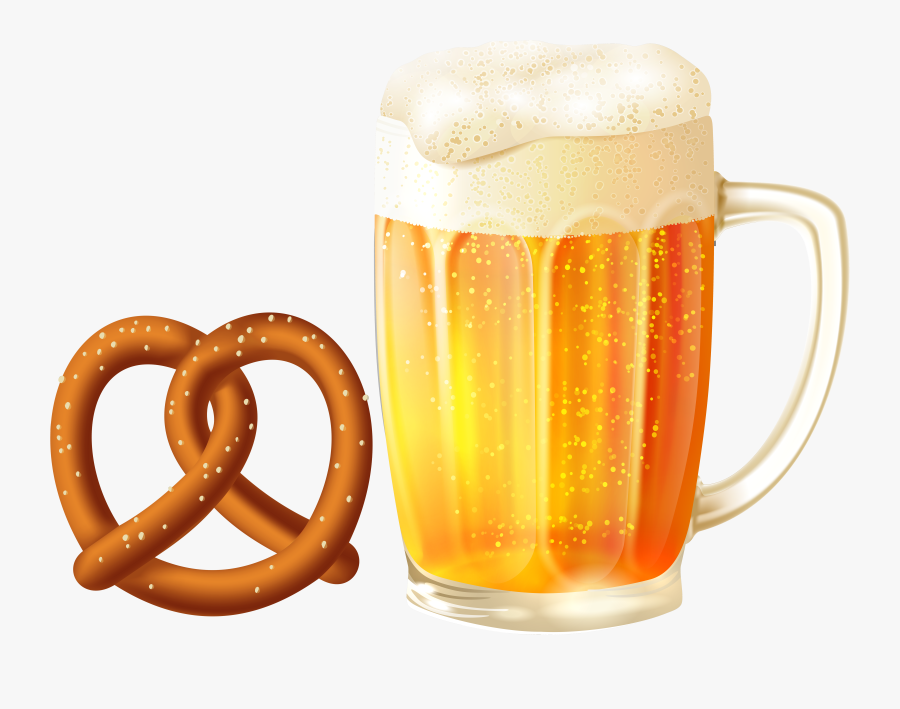 Beer Mug And Pretzel Png Clip Art Image, Transparent Clipart