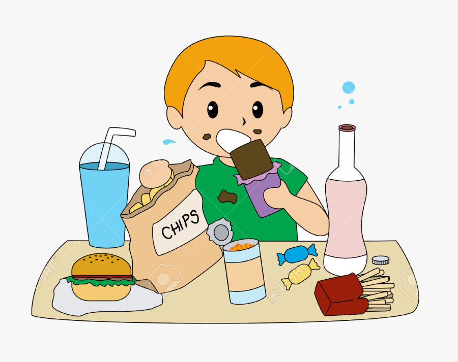 Healthy Food Clipart Eating Transparent Png - Kid Eating Healthy Food Clipart, Transparent Clipart