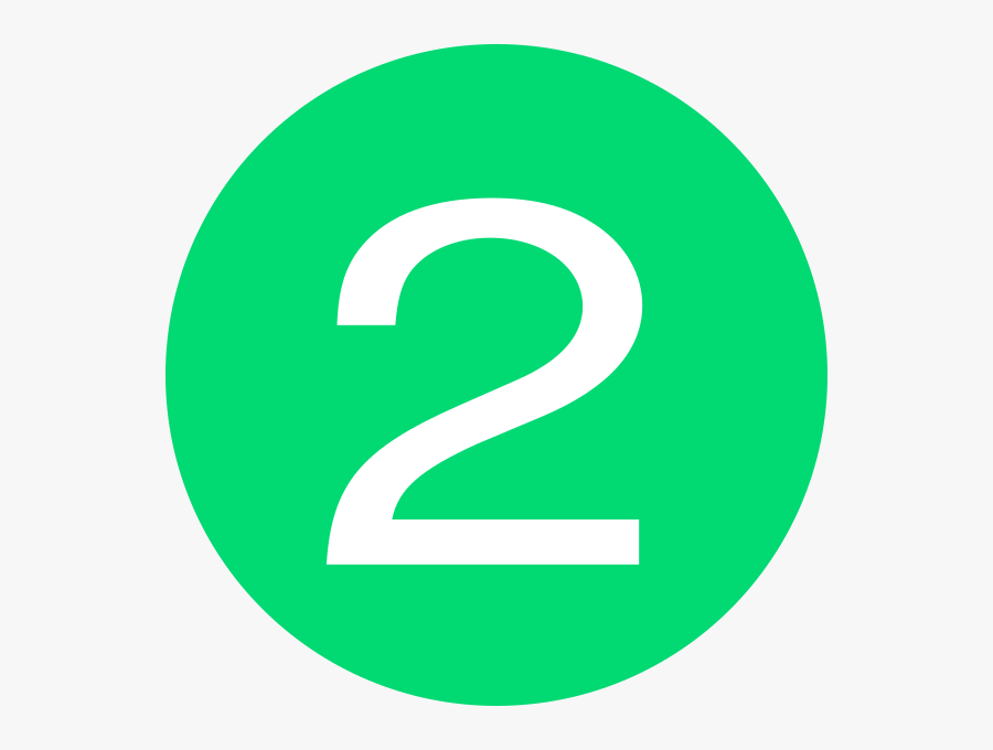 Number 2 Button Green Clip Art At Clker - Green Button With Number 2 Png Transparent, Transparent Clipart