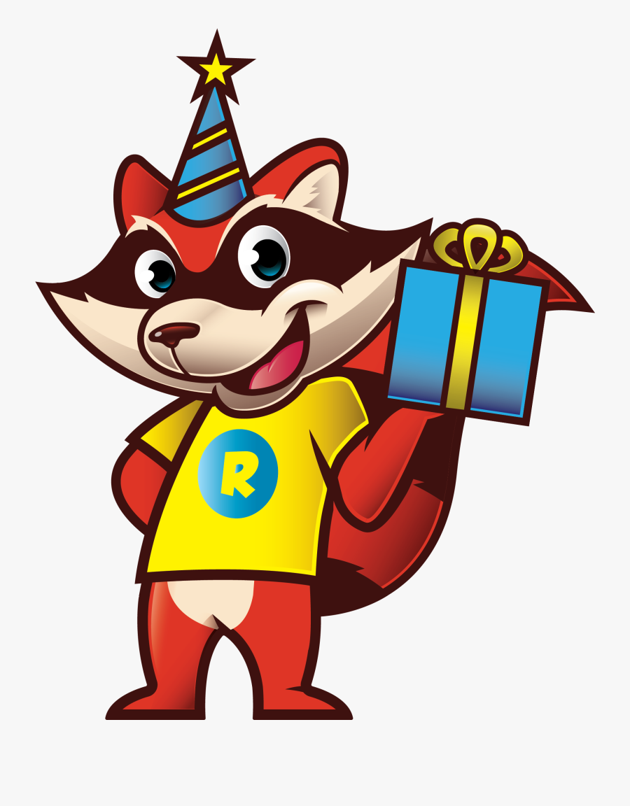 Birthday Mascot Ai - Red Raccoon Logo, Transparent Clipart