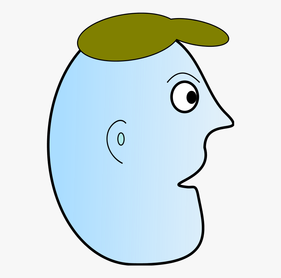 Cartoon Man Face Profile Wearing Cap - Clip Art , Free Transparent