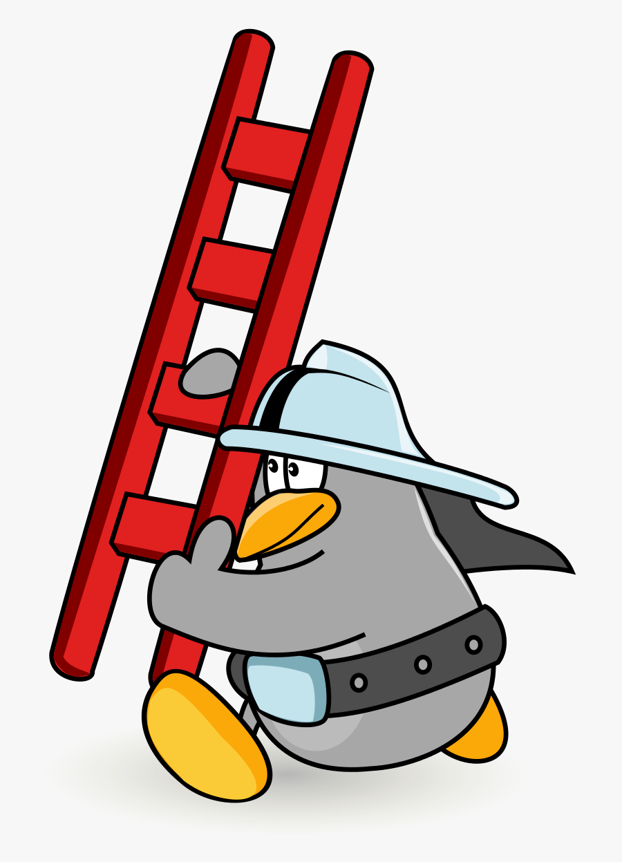 Firefighter Cartoon Ladder Clipart , Png Download - Clipart Ladder, Transparent Clipart
