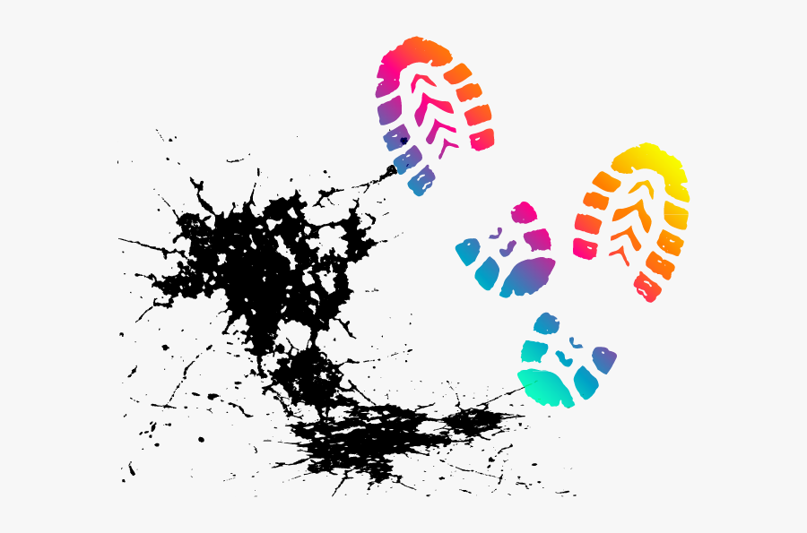 Footprint Sneakers Clip Art - Footprint Shoe Color, Transparent Clipart