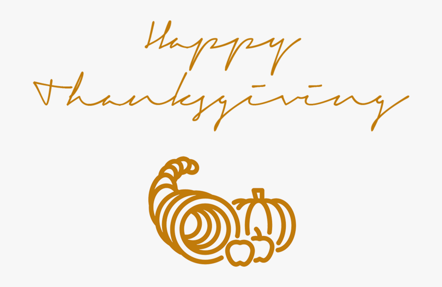 Happy Thanksgiving Signature Cornucopia - Happy Thanksgiving Images 2018, Transparent Clipart