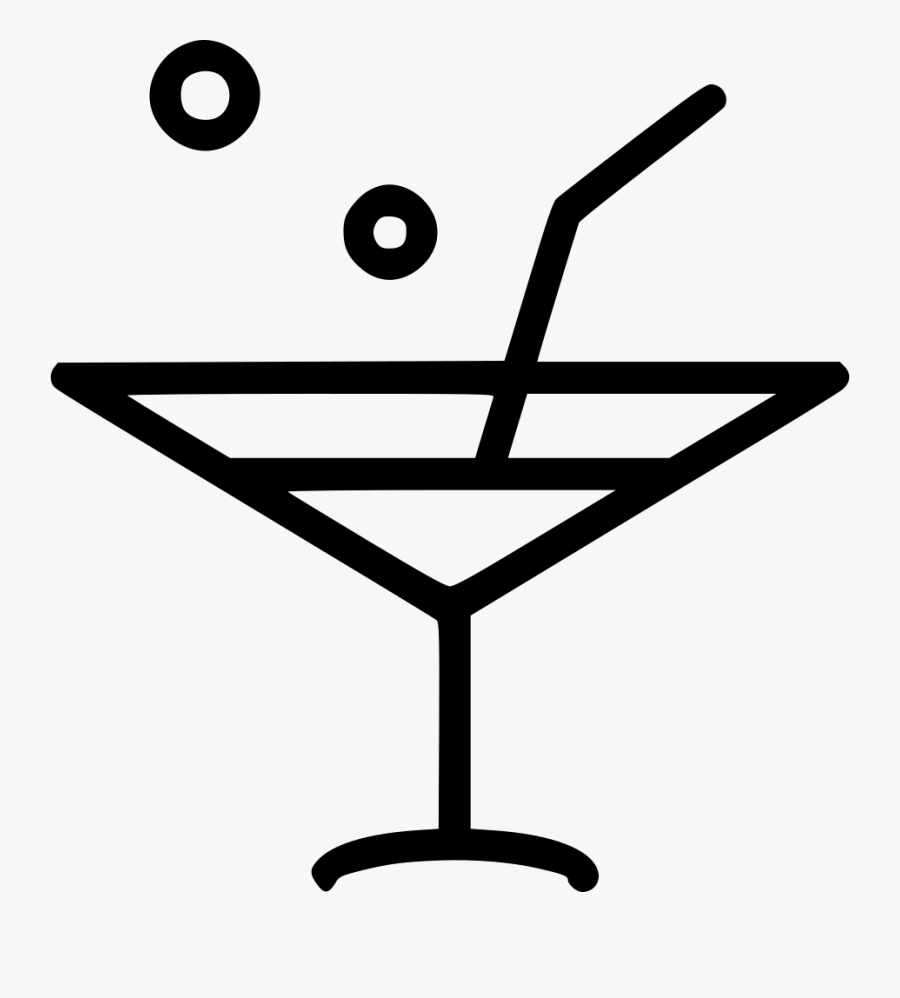 Martini Glass Cocktail Sraw - Martini, Transparent Clipart