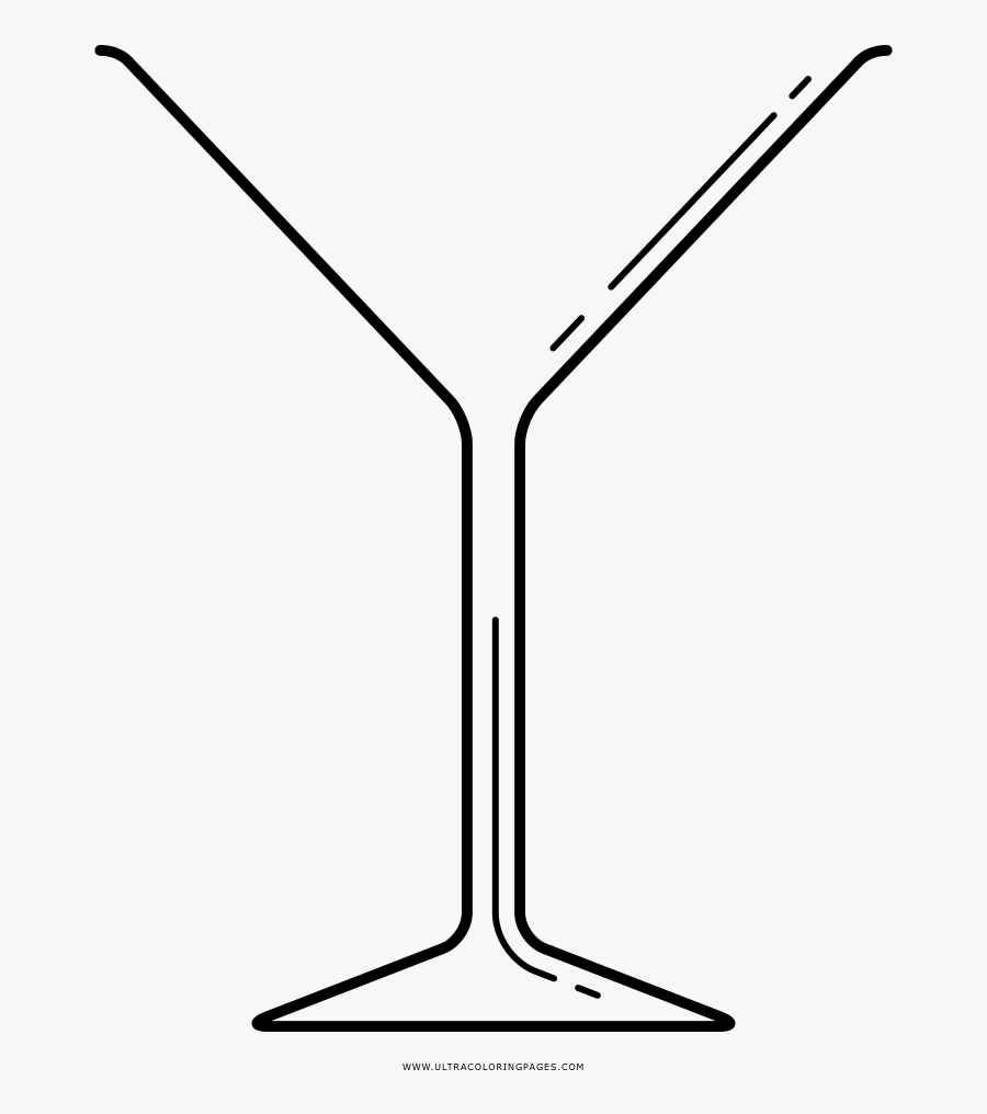 Martini Glass Coloring Page - Right Angled Triangle, Transparent Clipart