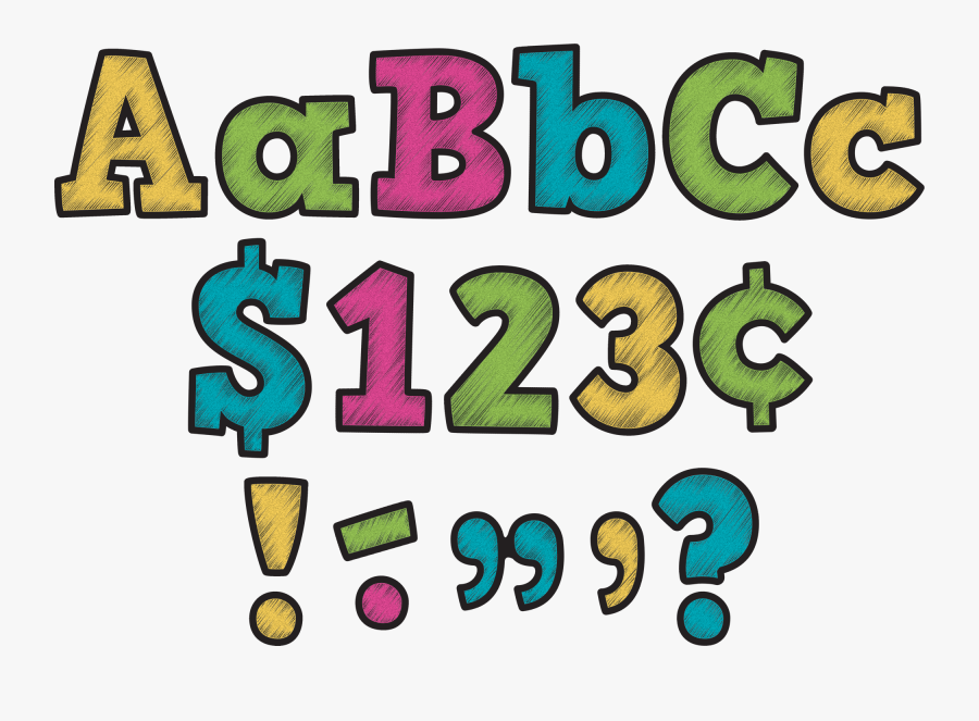 Chalkboard Brights Bold Block 4 Letters Combo Pack - Chalkboard Brights Letters, Transparent Clipart