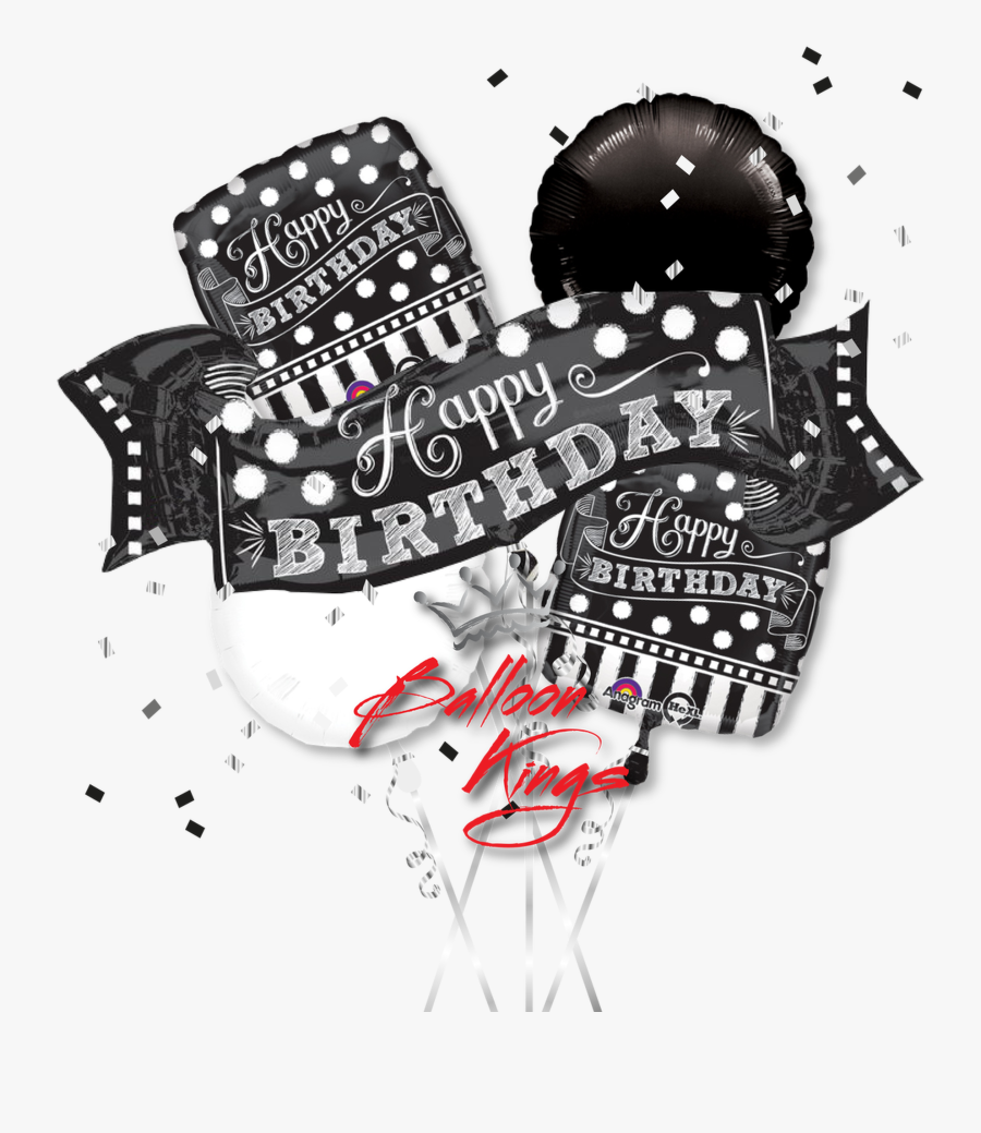 Happy Birthday Chalkboard Banner Bouquet - Chalkboard Happy Birthday, Transparent Clipart