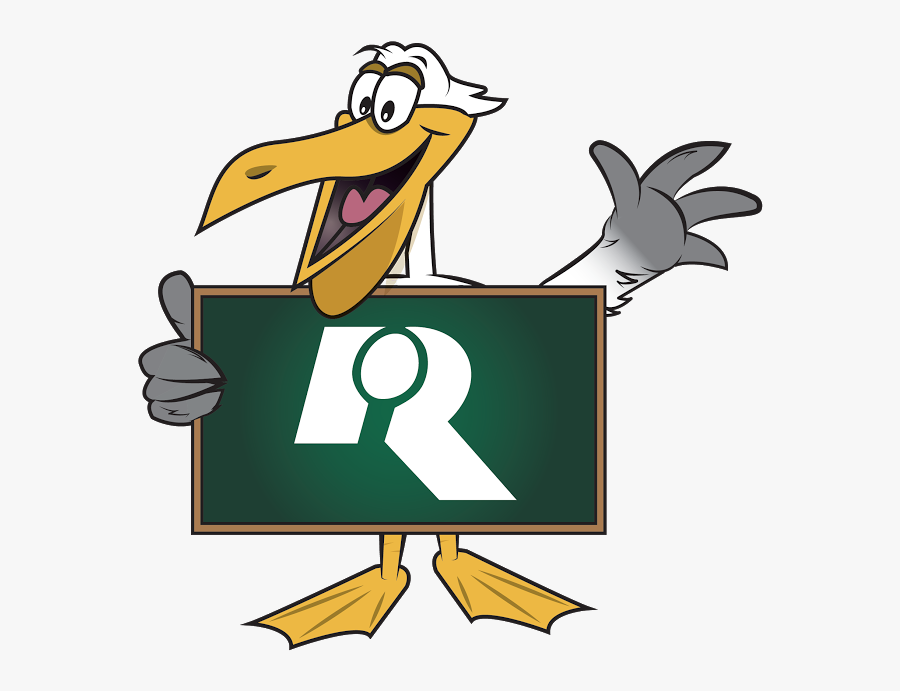 Pelican Pete With Chalkboard - Cartoon, Transparent Clipart