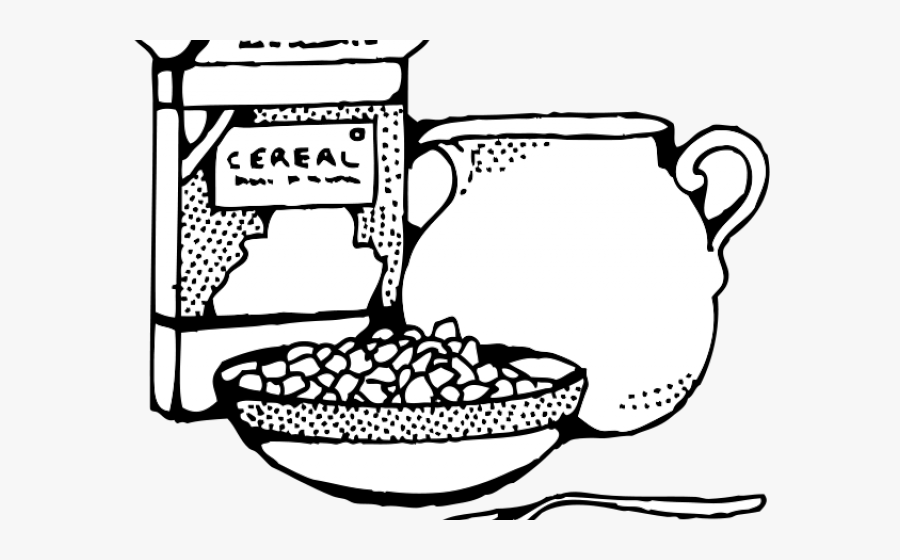 Milk Carton Clipart Milk Cereal - Cereal Clipart Black And White, Transparent Clipart