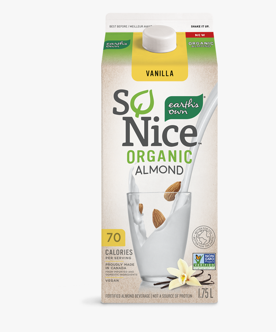 Earths Own Vanilla Organic Almond Milk Plant Based - So Good Organic Almond Milk, Transparent Clipart