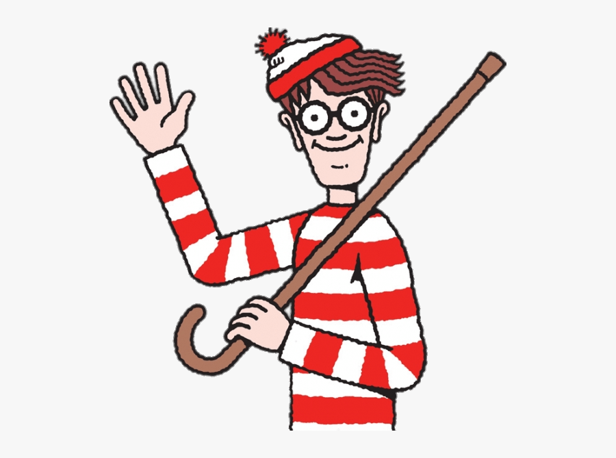 Wally With Walking Stick Transparent Png - Where's Waldo Character, Transparent Clipart