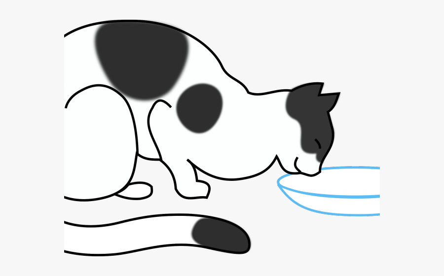 Milk Clipart Milk Drink - Draw A Cat Eating, Transparent Clipart