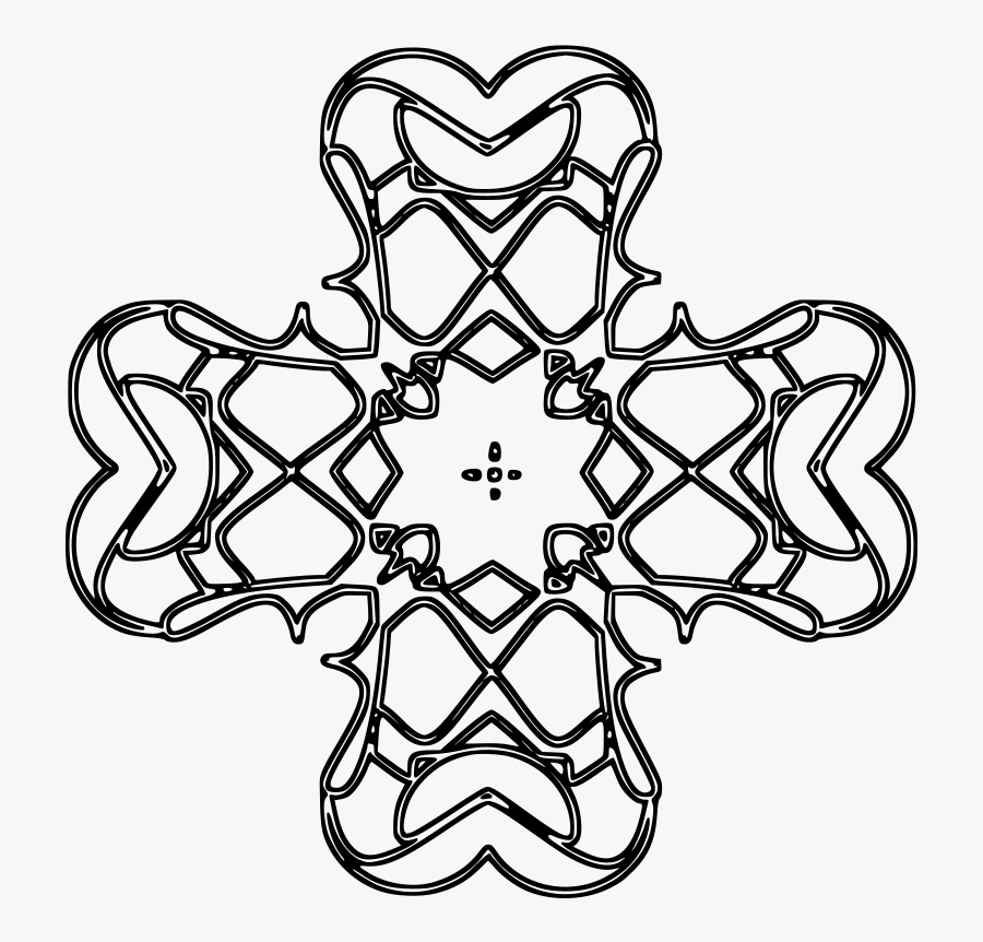 Rounded Cross Outline Clip Art Free Vector 4vector - Clip Art Cross, Transparent Clipart