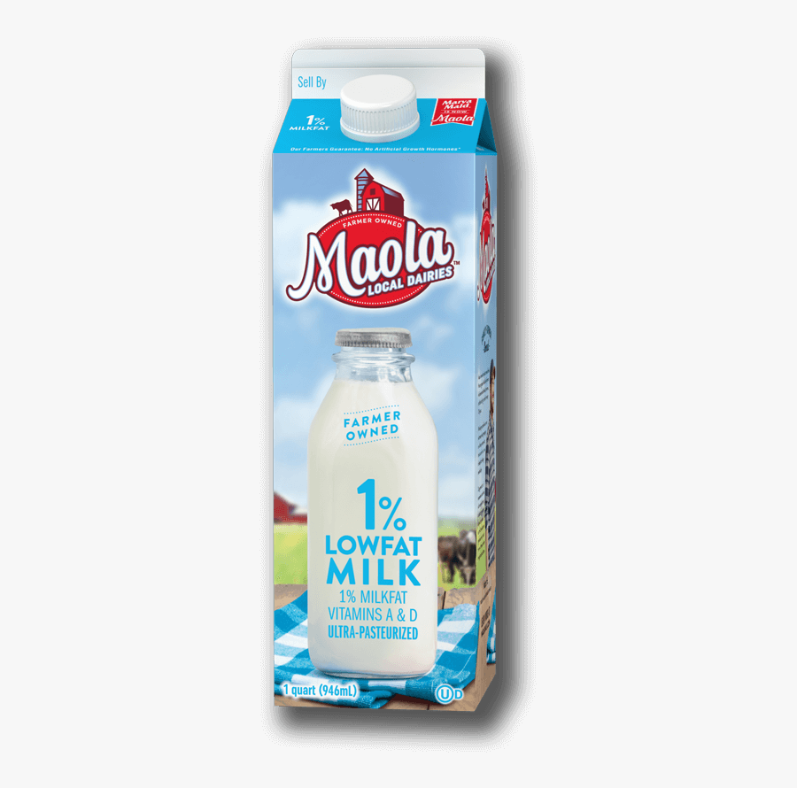 Maola Ultra-pasteurized 1 Percent Lowfat Milk Is Available - Maola Fat Free Milk, Transparent Clipart
