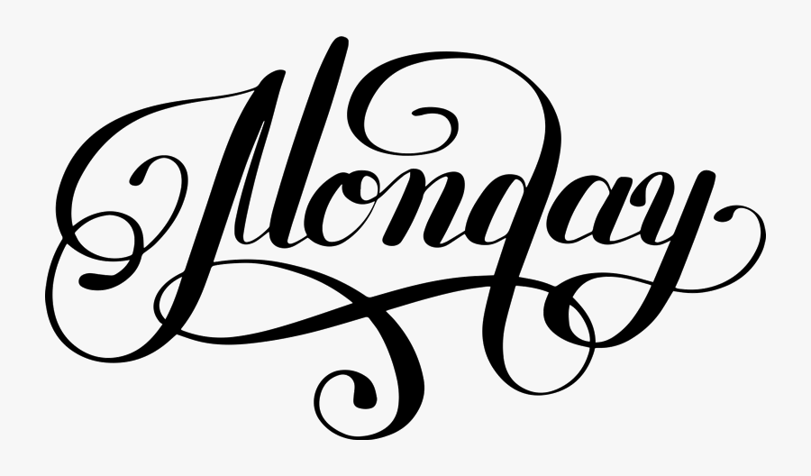 Week Calligraphy Monday, Transparent Clipart