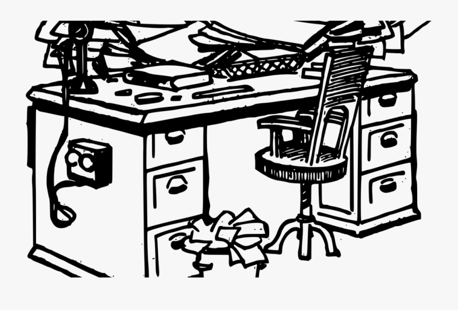 10 Ways To De Clutter And De Stress - Clipart Messy Desk, Transparent Clipart