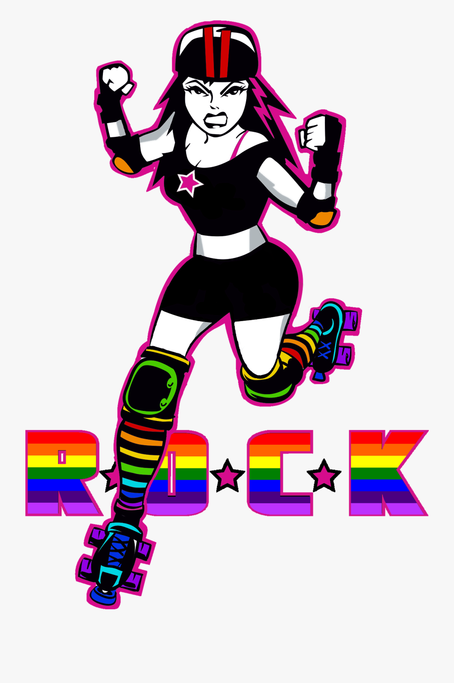 Roller Derby Of Central Kentucky - Cartoon, Transparent Clipart