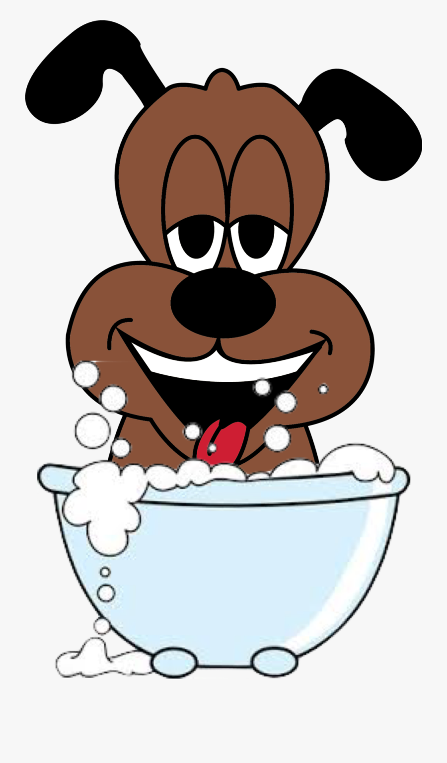 Dog"s Day Out Picture Black And White - Cartoon Bathtub With Bubbles, Transparent Clipart
