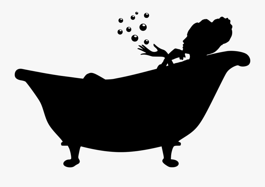 Bathtub, Bubble, Women, Bath, Silhouette, Care, Health - Bathtub Silhouette, Transparent Clipart