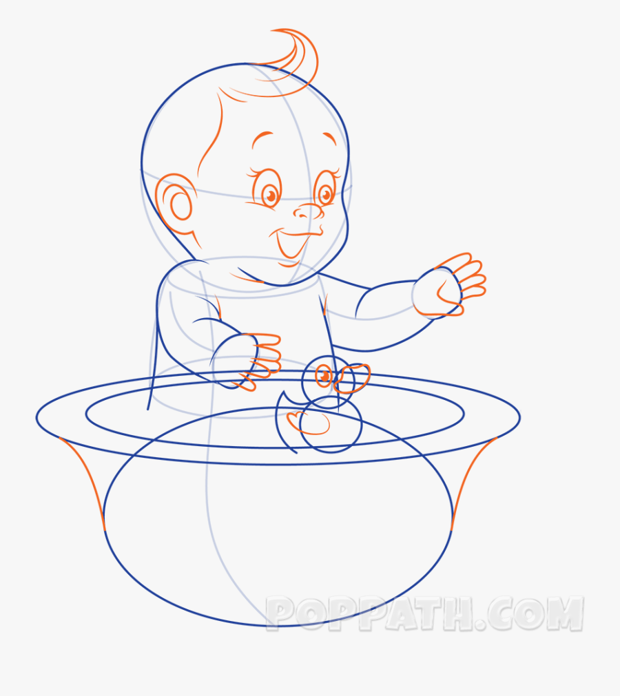 Clipart Child Bath - Cartoon, Transparent Clipart