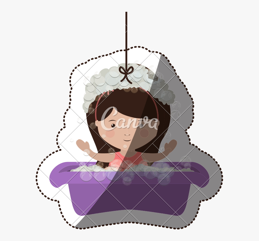 Clip Art Little Girl Bath - Illustration, Transparent Clipart