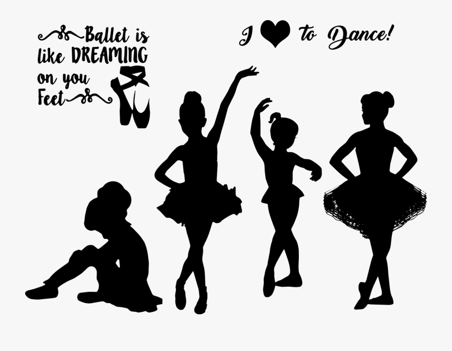 Little Girl Ballet, Silhouettes, Ballerina - Little Girl Dancer Silhouette, Transparent Clipart