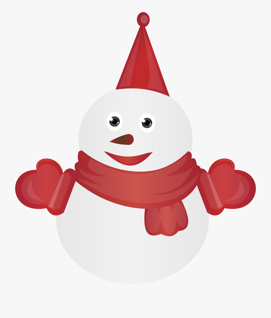 Warmly Dressed Snowman Clip Arts - Simple Christmas Cartoon, Transparent Clipart