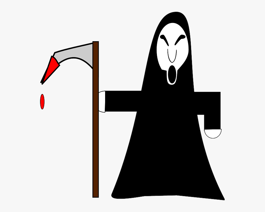 Halloween Reaper, Grim, Scythe, Hooded, Skull, Death, - Death With Sickle Clipart Transparent, Transparent Clipart