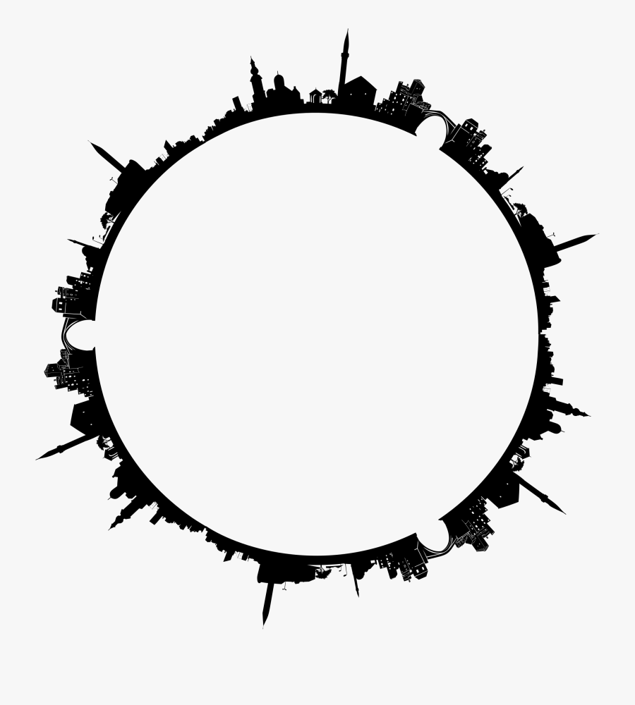 Computer Icons Cities - City Skyline In A Circle, Transparent Clipart