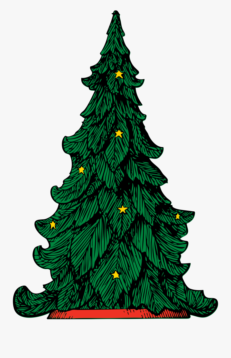 Clipart - Plain Christmas Tree Vector, Transparent Clipart