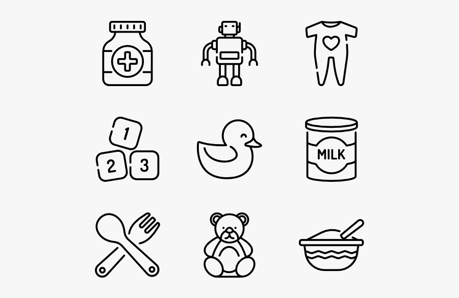 Baby - Black And White Cute Png, Transparent Clipart