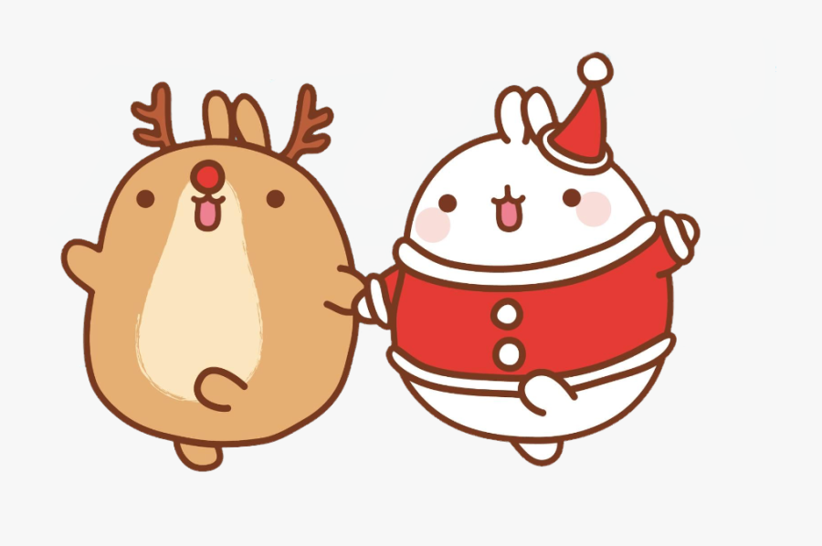 #molang #rudolph #santa #kawaii - Imagenes De Molang De Navidad, Transparent Clipart