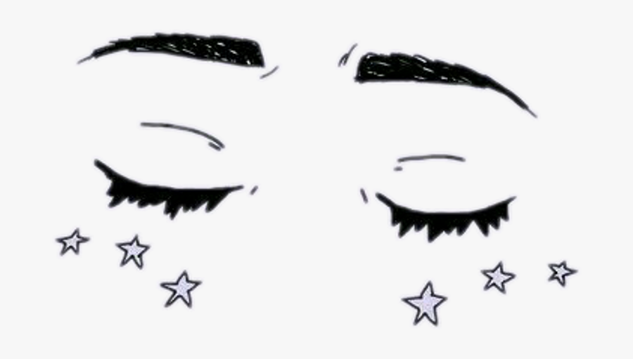 #aesthetic #eye #eyes #stars #eyelashes #doodle #drawing - Closed Eyes Aesthetic Drawing, Transparent Clipart