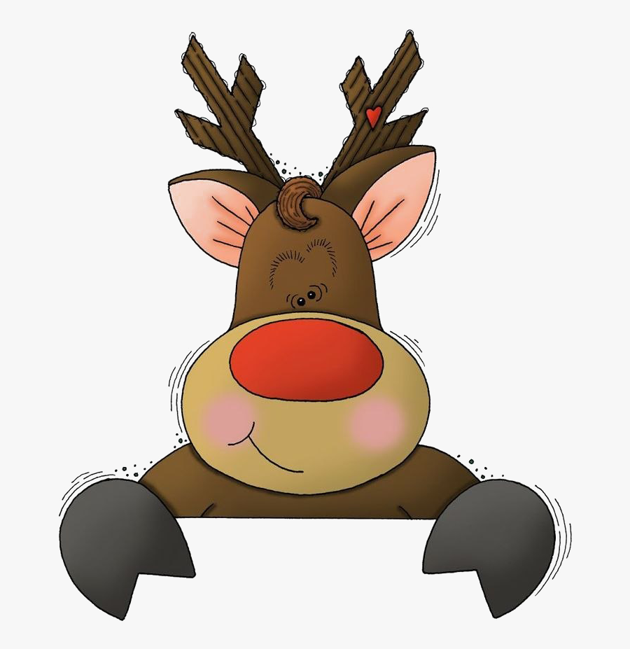 Rudolph Christmas Free Png Image - Reindeer Santa Peeking Clipart, Transparent Clipart