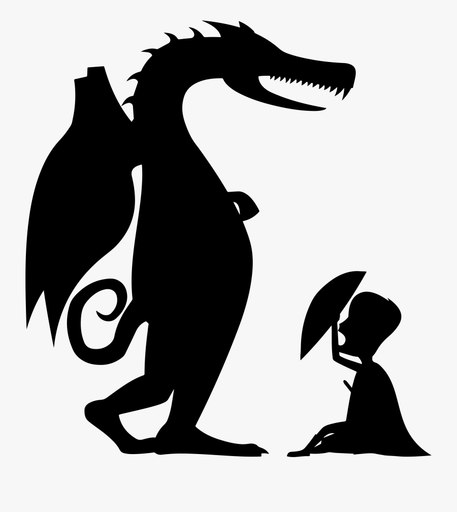 George And Dragon Silhouette Clip Arts - Свети Георги Векторно Изображение, Transparent Clipart