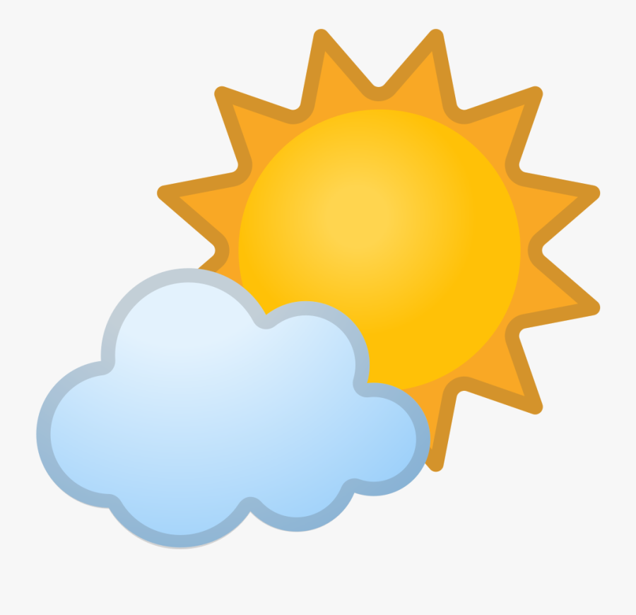 Sun Behind Small Cloud Icon - Sun And Clouds Icon, Transparent Clipart